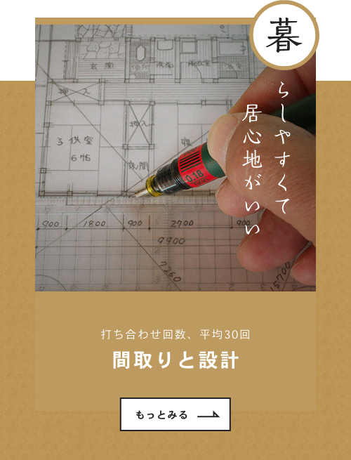 暮らしやすくて居心地がいい　「間取りと設計」についてはこちらから　リンクバナー