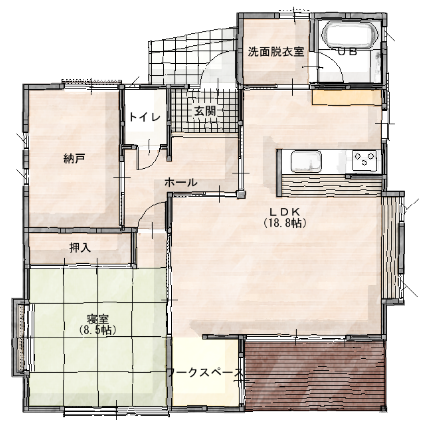 体験ハウス　内観図面　イラスト