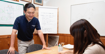 ホワイトボードに書く男性　スタッフ　写真